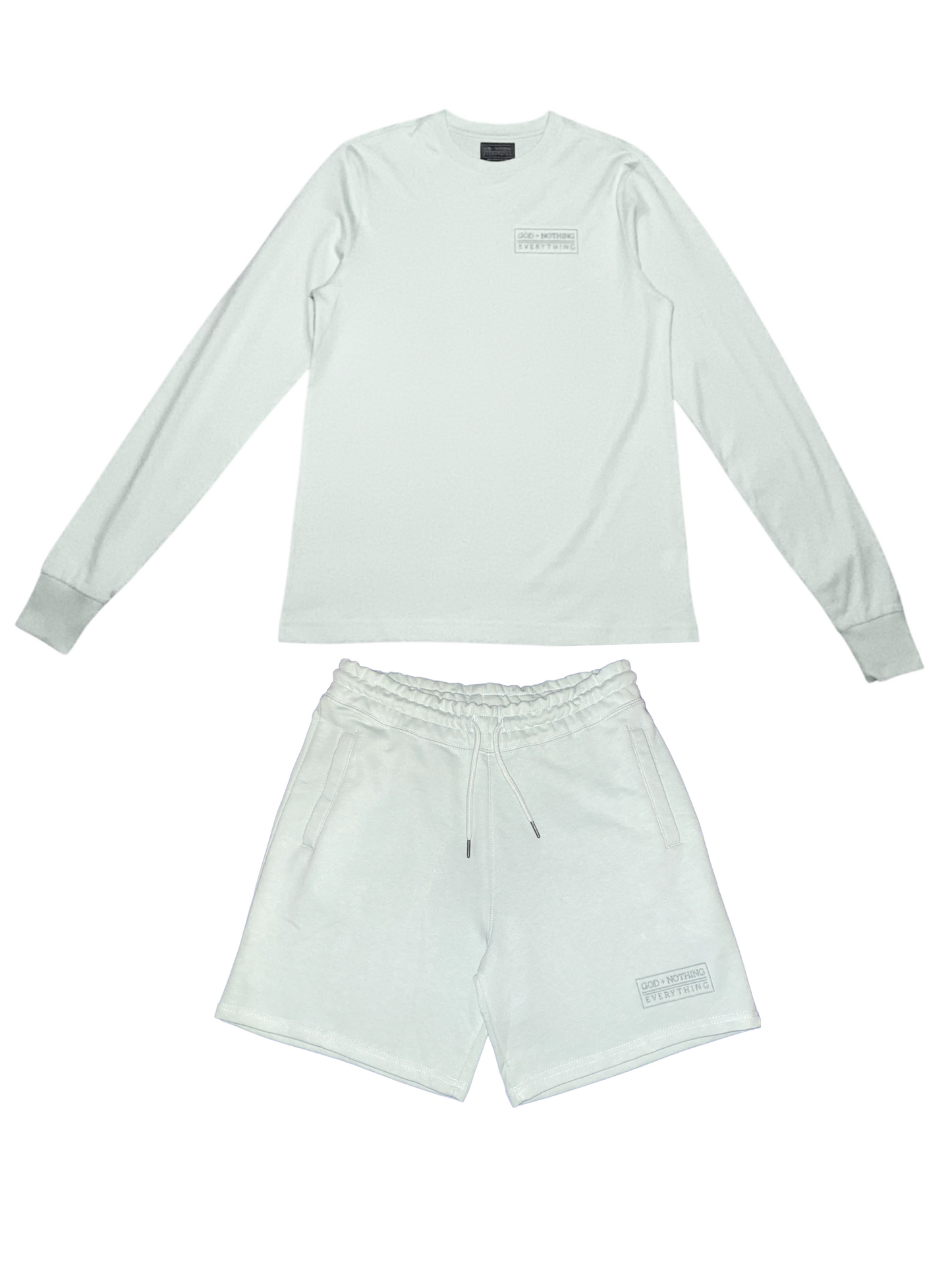 GNE "TONE-Setters" Unisex Seafoam Mint Green Long-Sleeved Tee & Sweat-Short Set