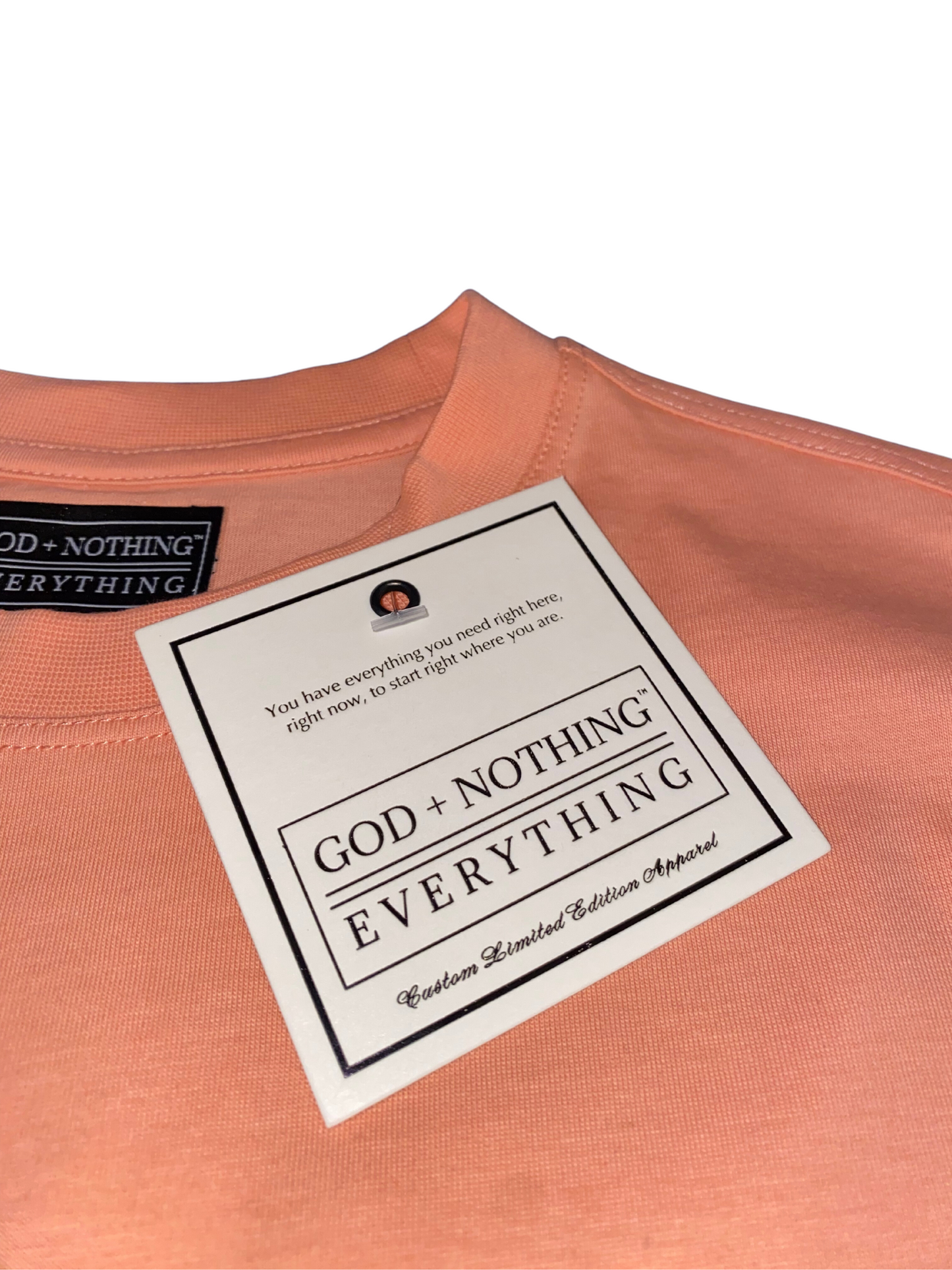 GNE "TONE-Setters" Unisex Salmon-Peach Long-Sleeved Tee & Sweat-Short Set