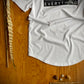 GNE "ClassicRec™" Logo Men's White Short-Sleeved, Curved Hem Tee